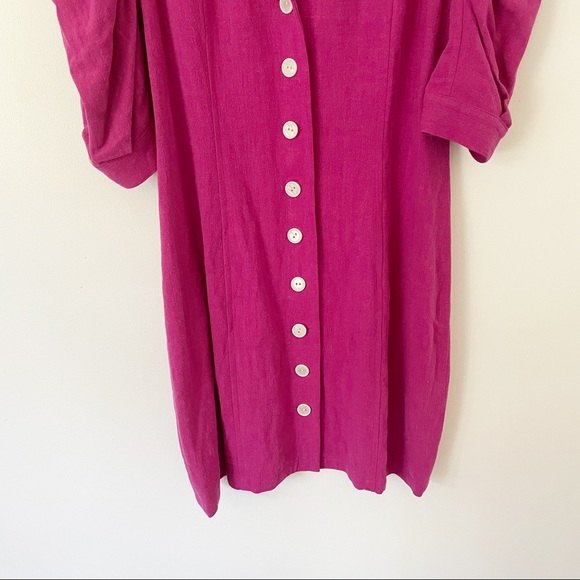 Ellie Mae Studios Fayette dress in magenta with puffy sleeves , size 4 - Picture 8 of 12